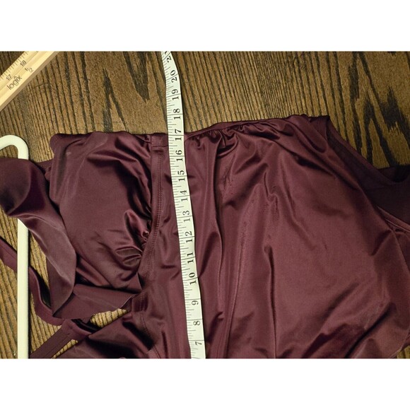 Kona Sol Purple Ruffle One Piece Swim Suit 18W Plus - Picture 8 of 13